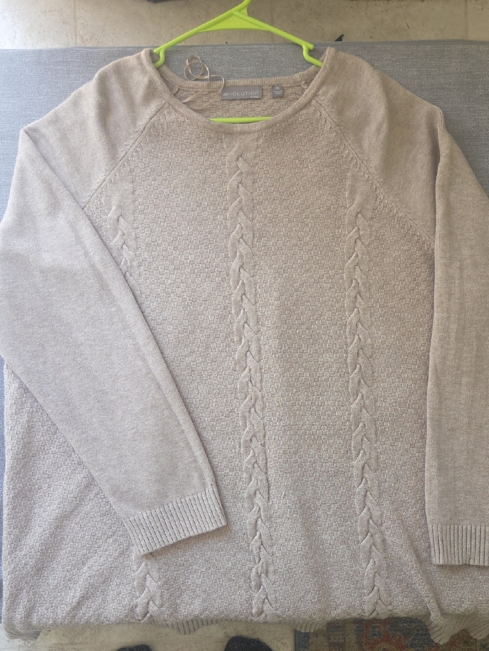 Revolution Women’s Cable Crewneck Sweater - Beige